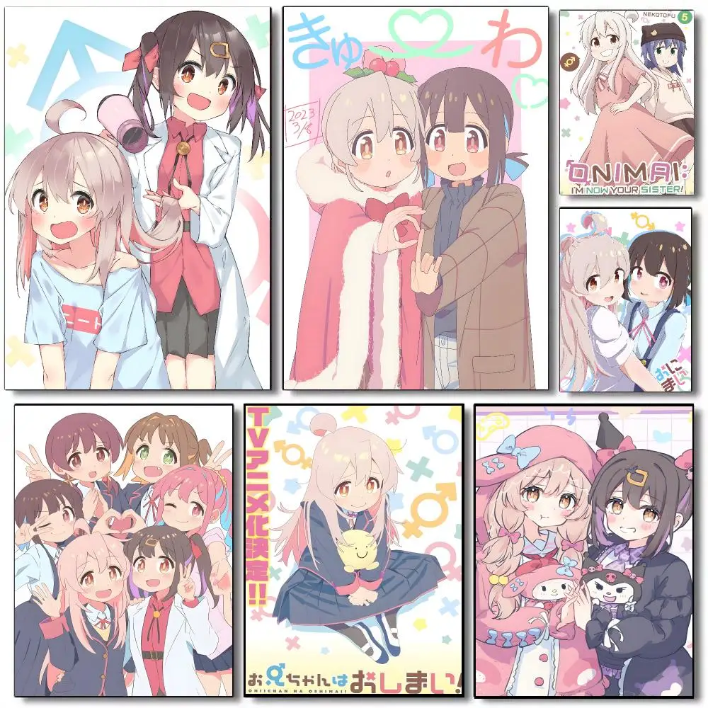 Onimai Im Now Your Sister Anime Poster Self-adhesive Advanced Aesthetic Printing Paper Wall Art for Living Room Home Decor