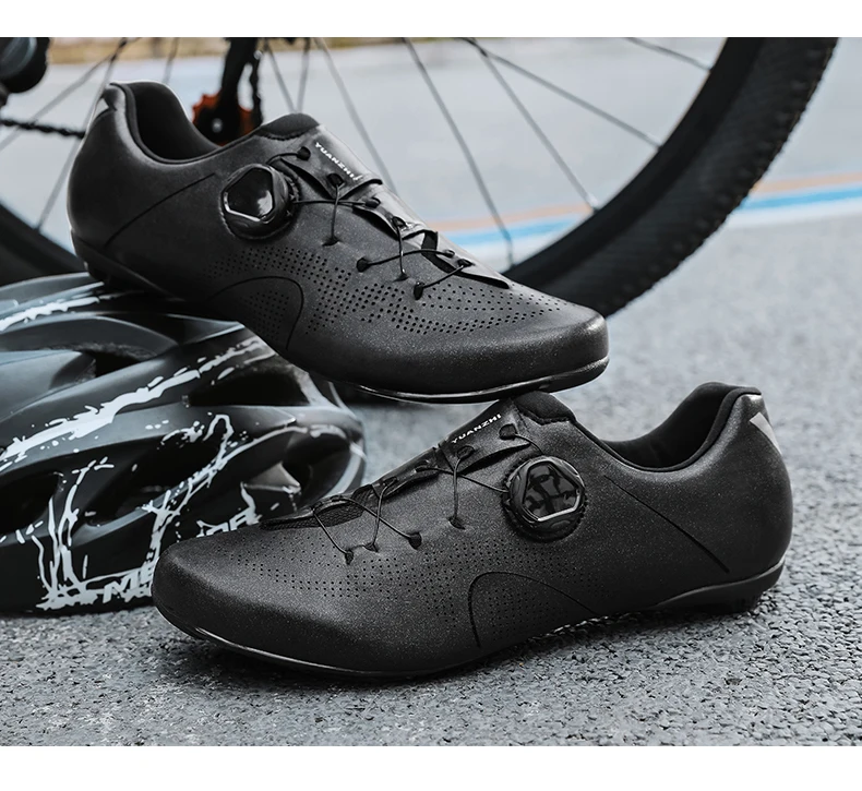 Speed Cycling Sneaker Herren Rennrad-Schuhe Cleat-Schuhe SPD-Schuhe Fahrrad-Flachpedalschuhe Herren Fahrrad Outdoor-Schuhe Weiß – Detail 16