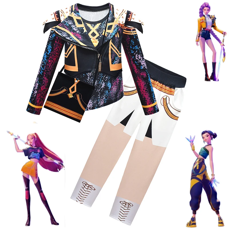 

Новый детский костюм Rumi Zoey Mira KPop, костюм охотника на демонов для ролевых игр, реквизит для выступления на сцене, одежда на Хэллоуин, карнавал, костюм для косплея