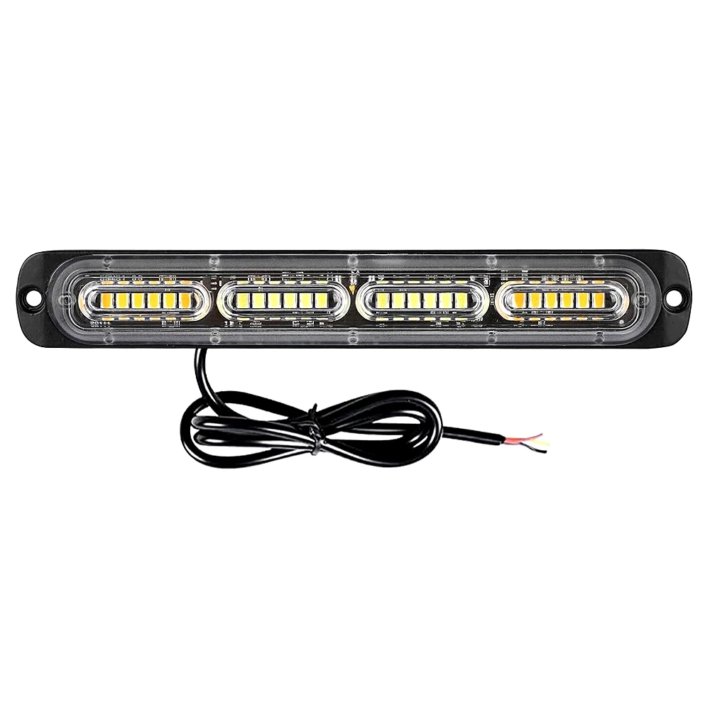  24LED Car Strobe Light Bar LED Grill Beacon Truck Bus Width Indicator Light Side Lamp Taillights Yellow Emergency Flash Lights