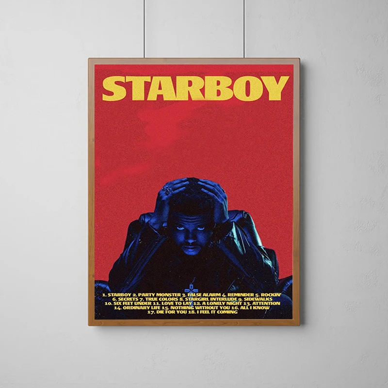 Rapper The Weeknd Poster Decoration Pictures Room Wall Posters Decorative Paintings Vintage Home Decorations Art Mural Decor