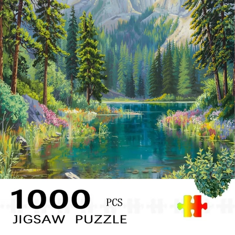 1 Box 500 Pieces 38X52CM Scenery Jigsaw Puzzles 500 Pieces Cardboard Picture Landscape Puzzles Family Games