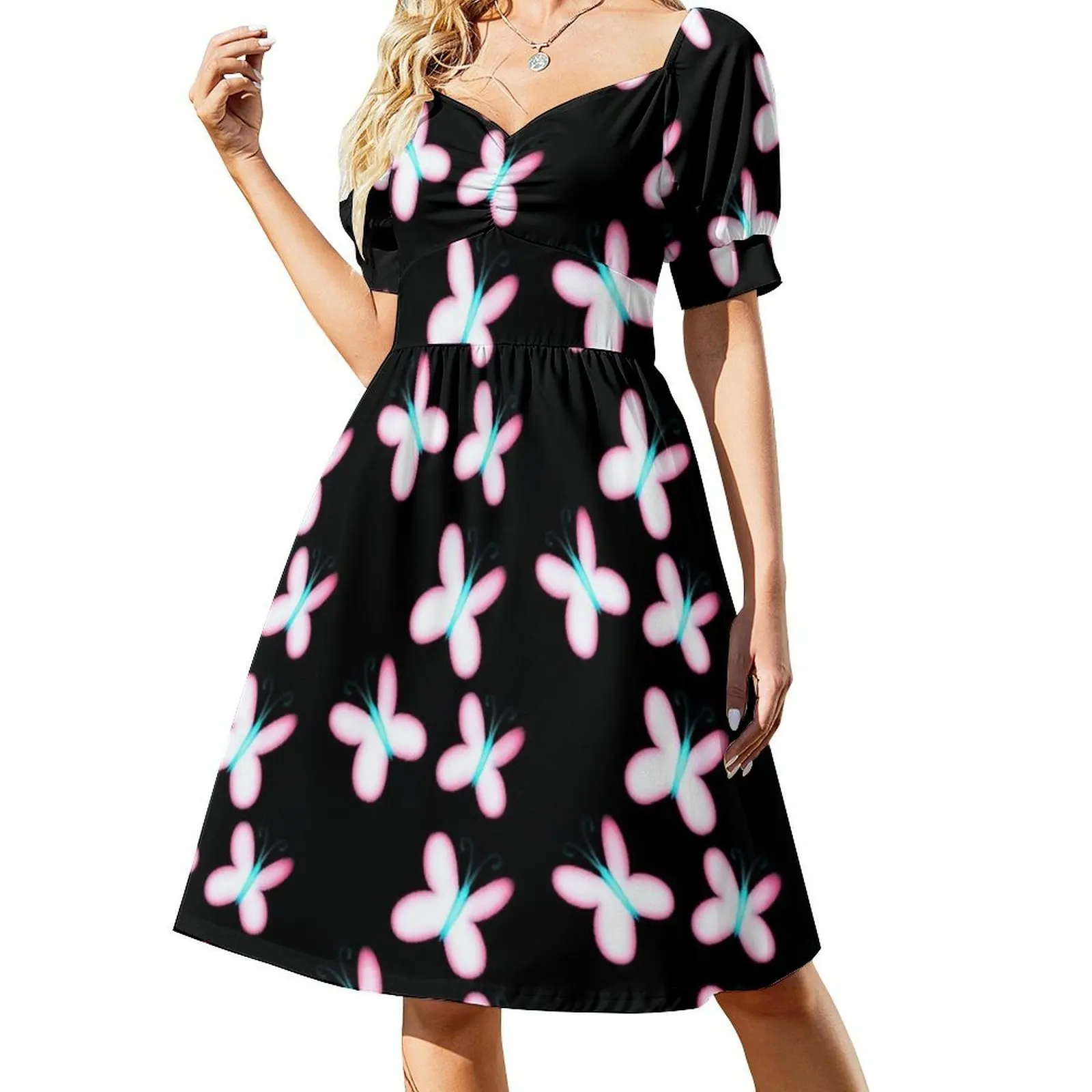 Sukienka damska Neon Fluttershy w stylu streetwear na imprezę, modny nadruk, odzież klubowa dla kobiet, My Little Mlp My Little Fluttershy na wieczór