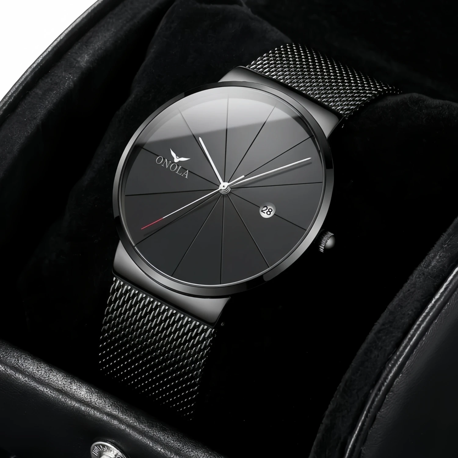 ONOLA brand simple Mens watches calendar waterproof  Fashion Casual wristwatch gold all black  relogio masculino