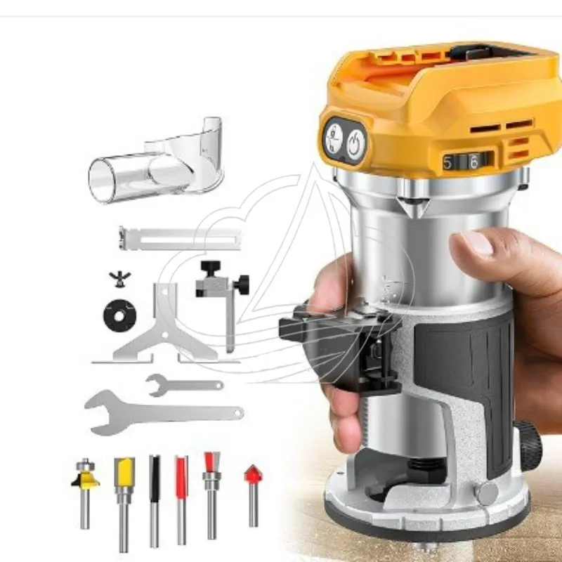 Cordless Trimmer Router Multi-function Wood Carving Hole Cutting Machine Portable Electric Wooorking Tool