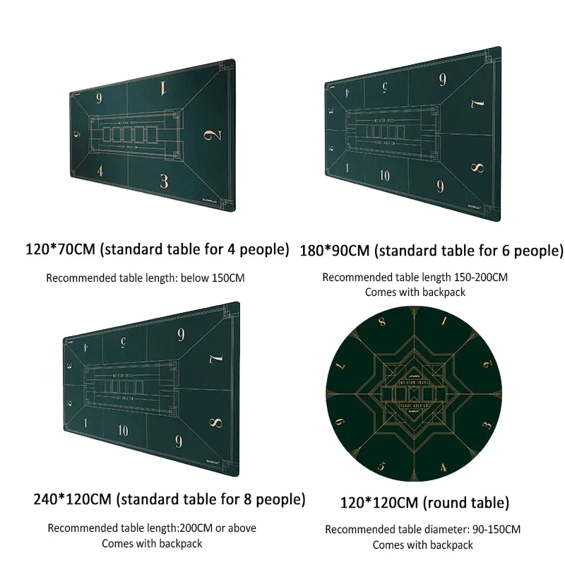 텍사스 홀덤 휴대용 포커 테이블 탑 매트, 휴대용 가방 포함, 미끄럼 방지 고무 식탁보, 카드 게임 카지노 도박