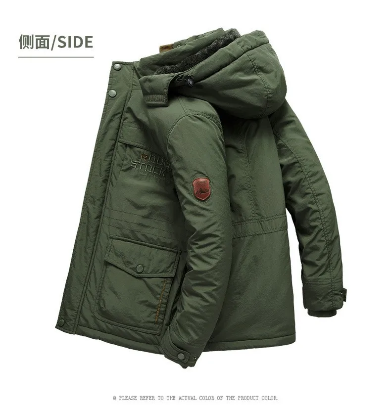 Men Winter Hooded Down Jackets Coats Fleece Warm Parkas Long Jackets Good Quality Male Outdoors Casual Winter Coats Size 6XL