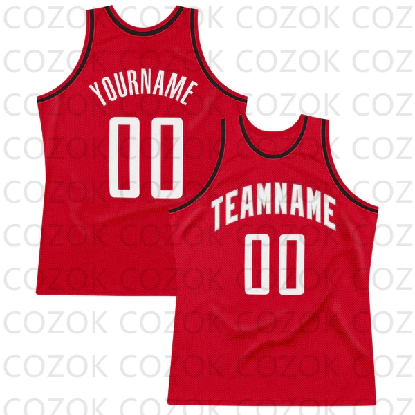 Custom Red Series Basketball Jersey Basketball Tank Tops O-neck for Men Personalized Team Unisex Top image 5
