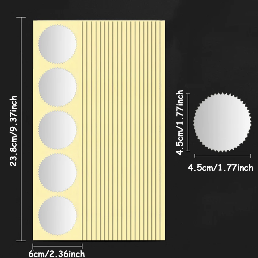 45mm Round Scalloped Edge Embossed Seal Stickers