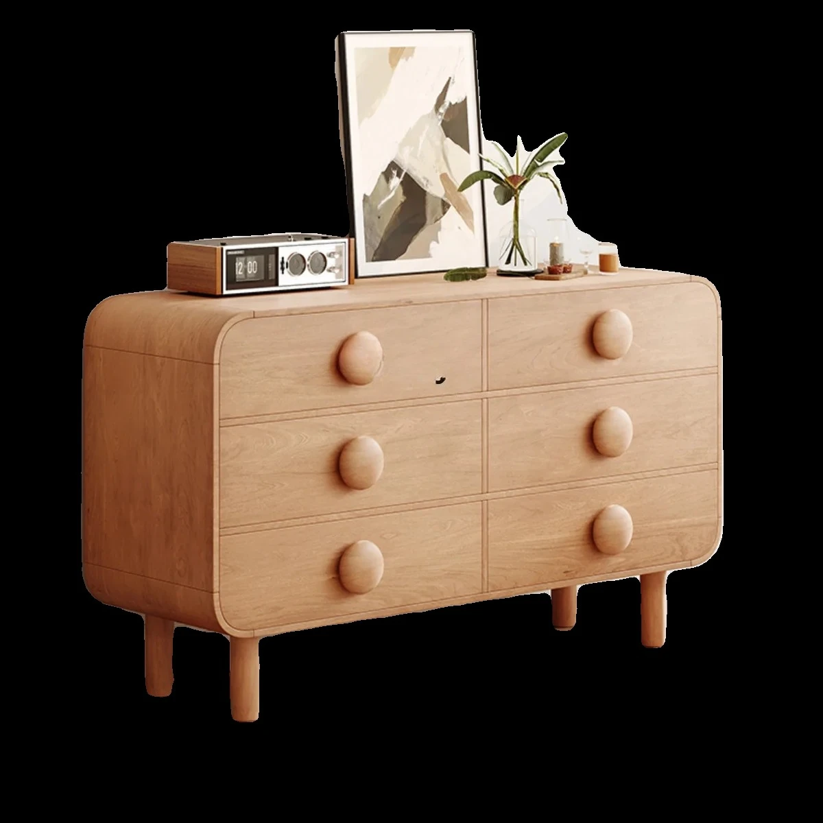 

Medieval chest cabinet living room locker solid wood storage cabinet log color locker