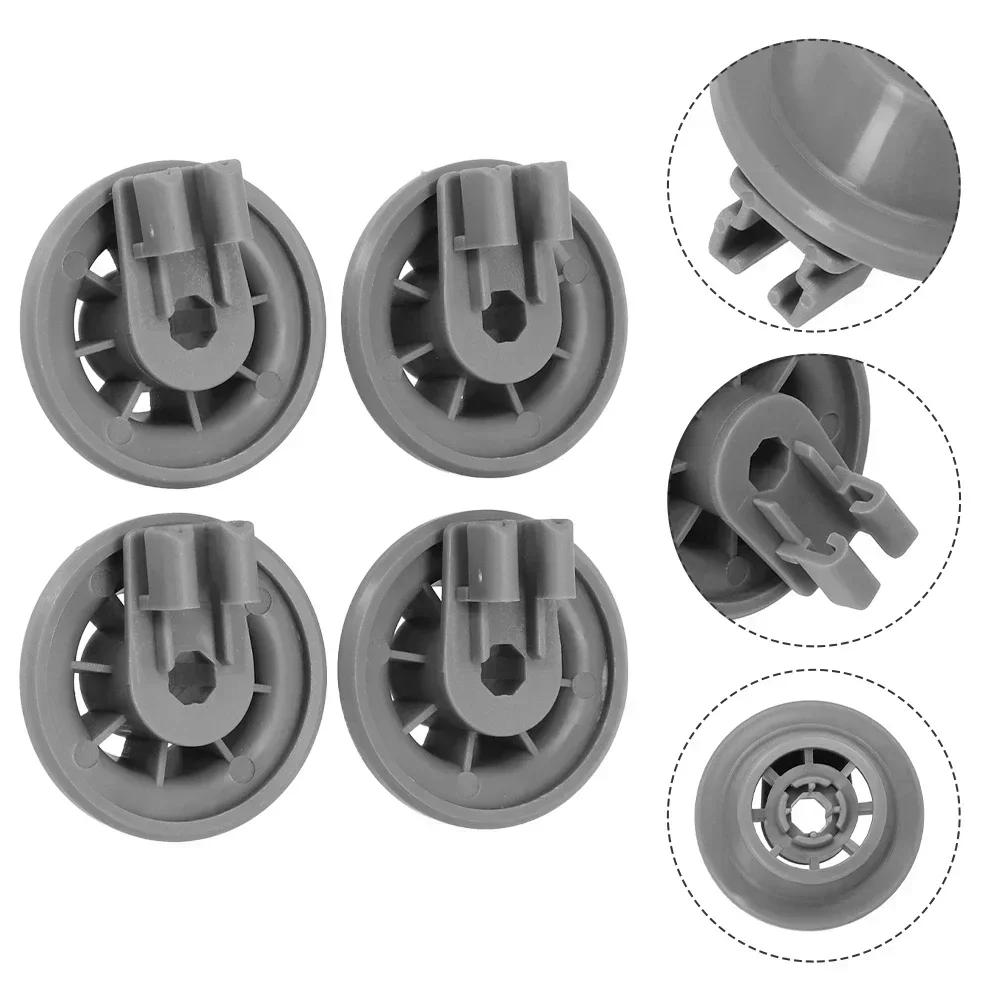 4pcs Lower Basket Roll Wheels For Bosch For Siemens For Neff 611475 00611475 Dishwasher Spare Parts Replacement Accessories