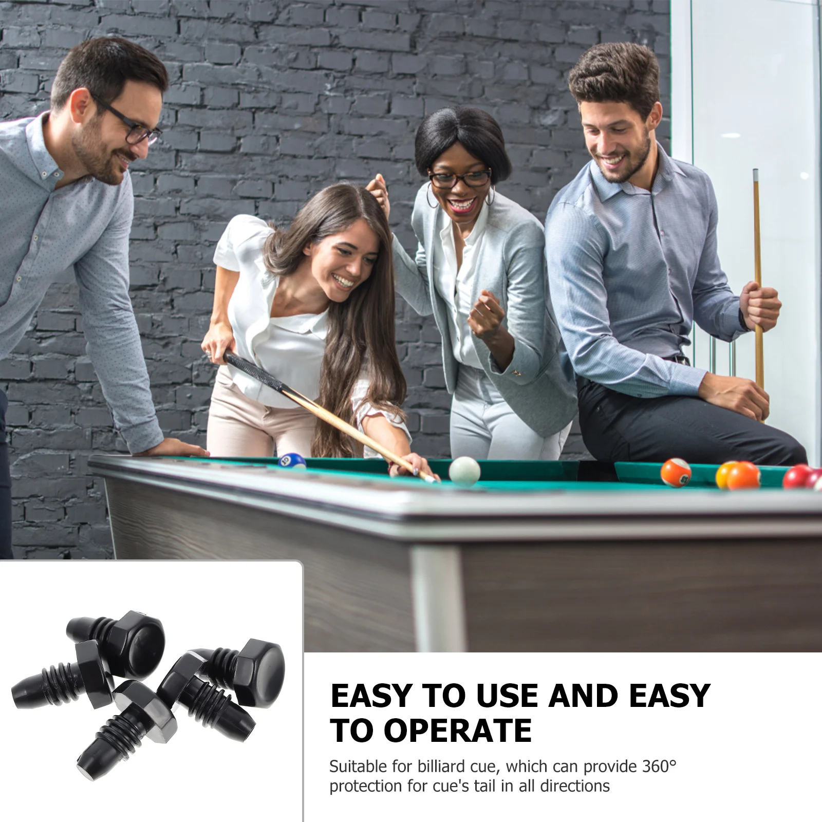 

5Pcs Billiard Cue Tail Cover Plastic Protective Bottom Plug Wear-Resistant Durable Cue Protector for Billiard Protective