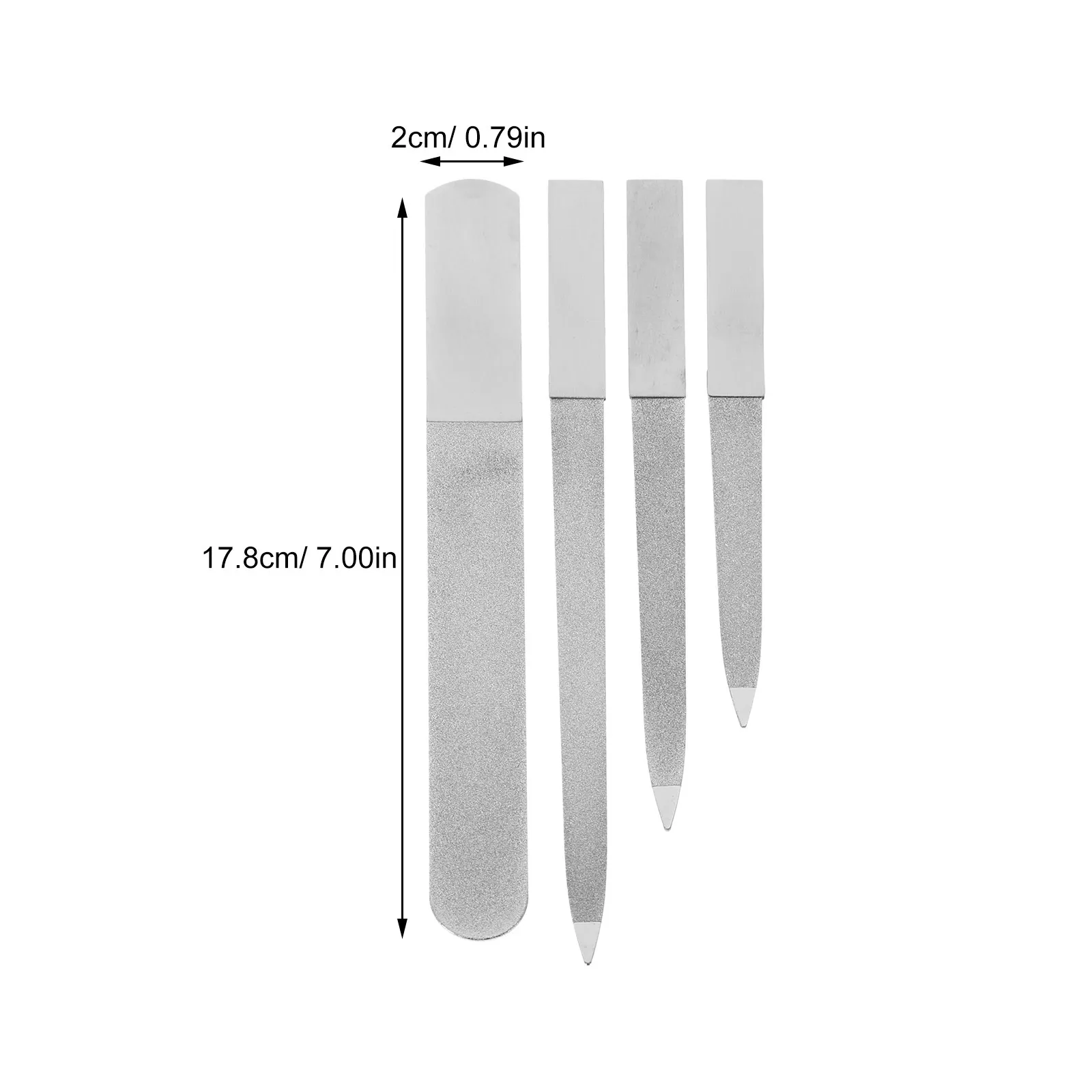 8Pcs Stainless Steel Double-Sided Nail File Set for Fingernails & Toenails – Buffing, Shaping, Smoothing, Polishing