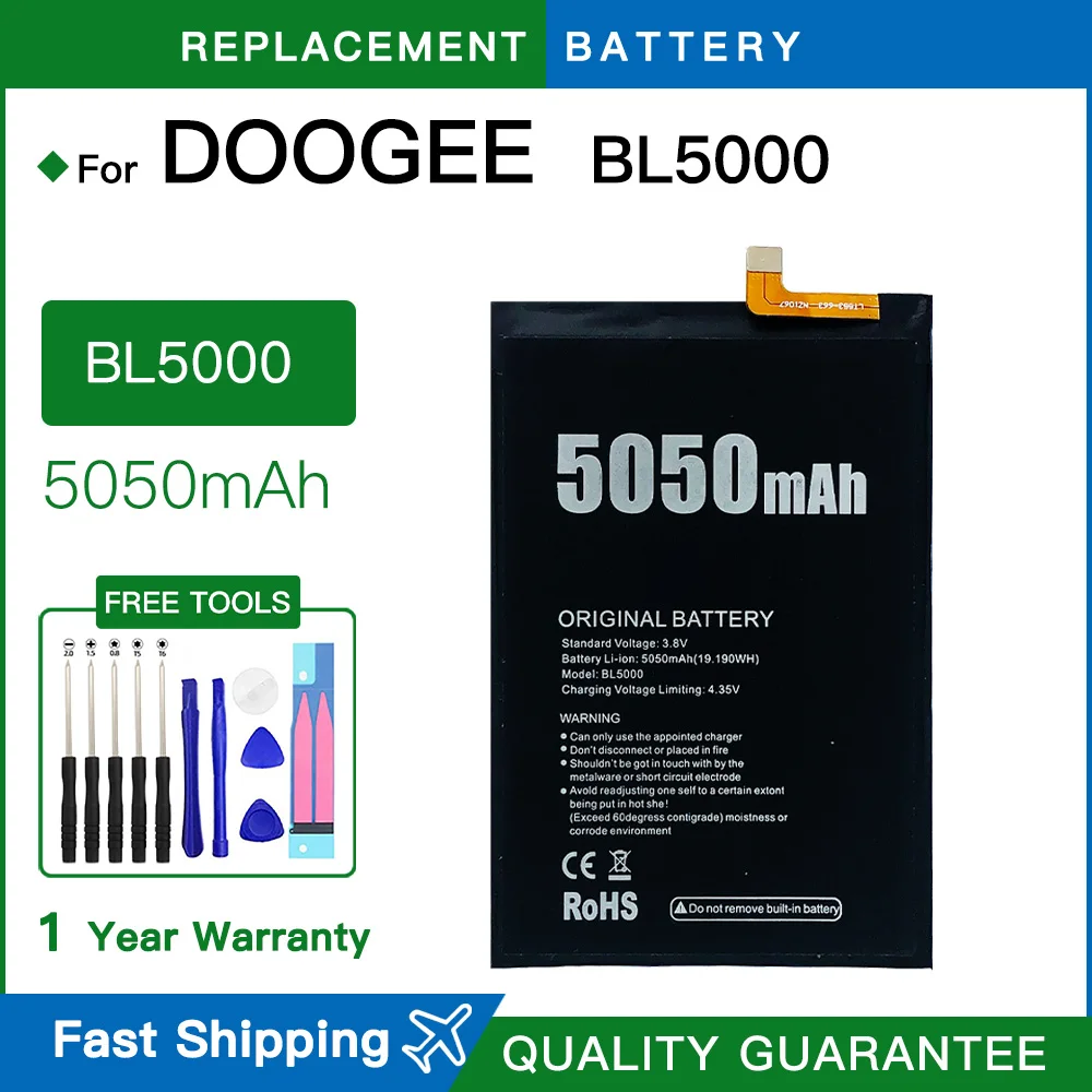 Brand new Original 5050mAh High Quality Doogee BL5000 Battery For Doogee BL5000 Mobile Phone Replacement Parts Backup Battery