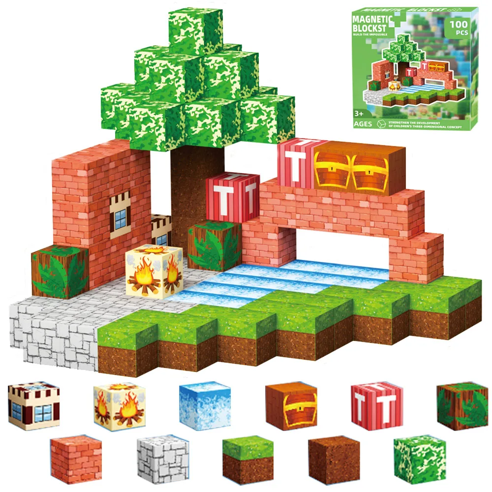 100/200/400PCS DIY Magnetische Bouwsteen Set Zelfgemaakte Educatief Speelgoed Kit voor Kinderen Creatieve bouw Speeltoestel