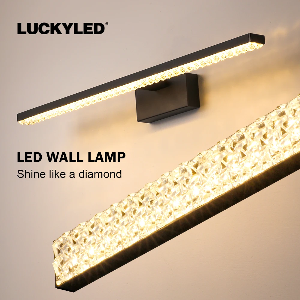 LUCKYLED 40cm/55cm Diamond Style Waterproof Bathroom Light LED Mirror Light AC110-260V Modern Wall Lamp Inside Display Light