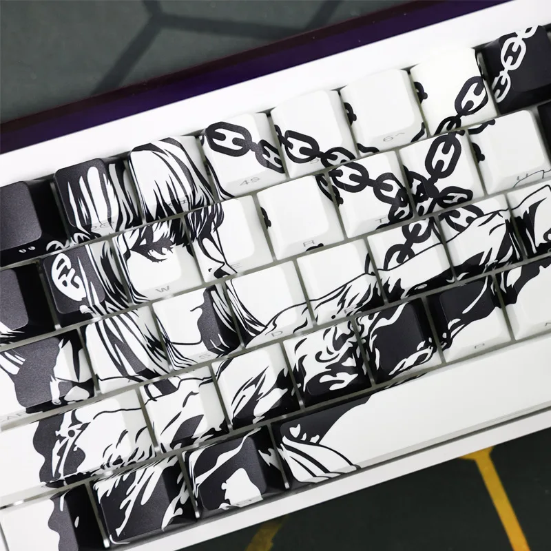 

Sakura Keycap Cherry Profile Dye Sub Side Print Shine Through PBT Колпачки для клавиш аниме для механической клавиатуры 130 клавиш