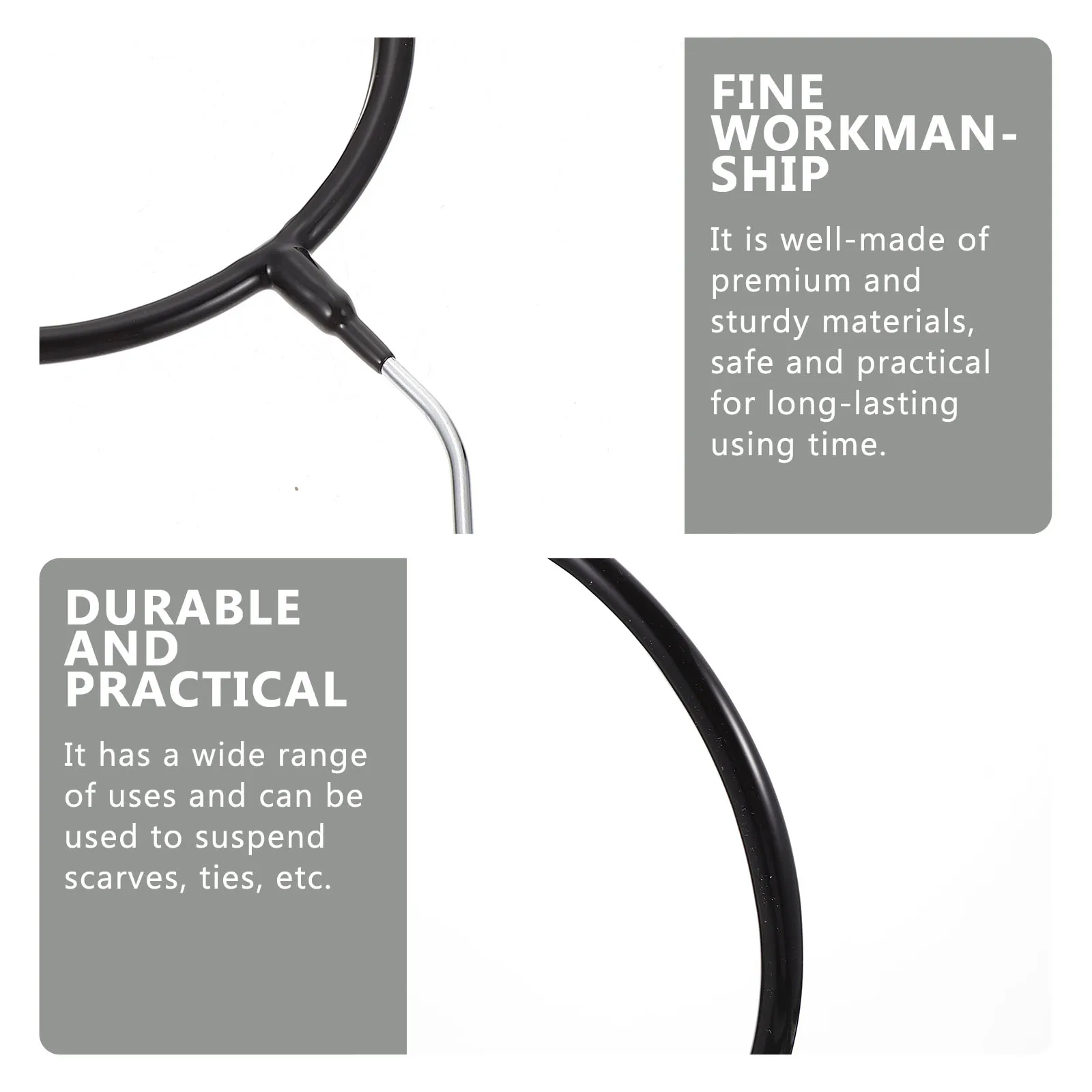 

8pcs Multi-Functional Scarf Hanger Tie Holder Sturdy Closet Organizer Round Neckties Shawls Hangers Household Rack Bur-Free