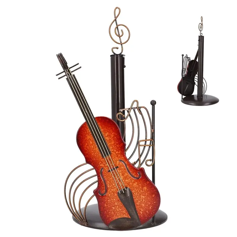 ABBY-Paper Towel Holder Iron Kitchen Countertop Roll Dispenser Shape - Sturdy Matte Black Stand For Small Kitchen & RV Use