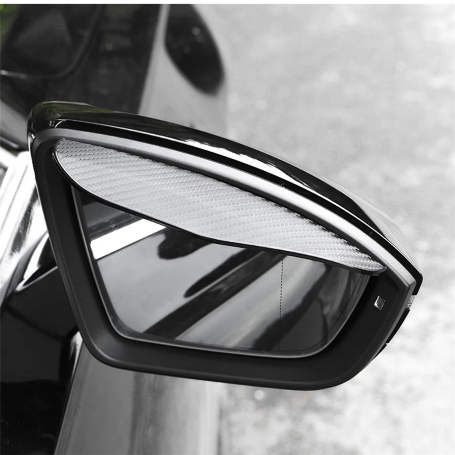 

2 Piece Carbon Fiber Black Mirror Rain Visor Guard For Car Auto Accessories