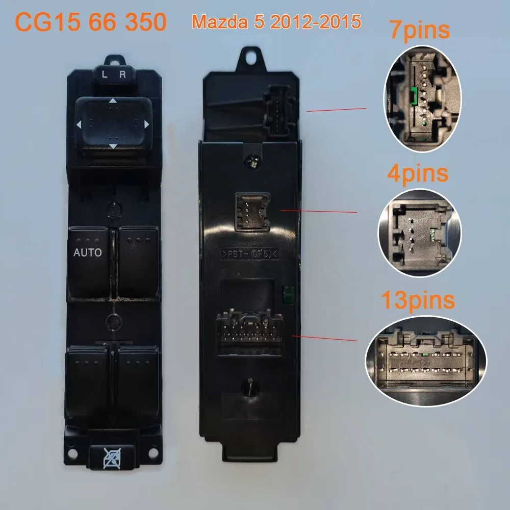 

Car Accessories for Mazda 5 2012-2015 Electric Window Control Switch Driver Side Glass Lifter Adjust Button Parts CG15 66 350