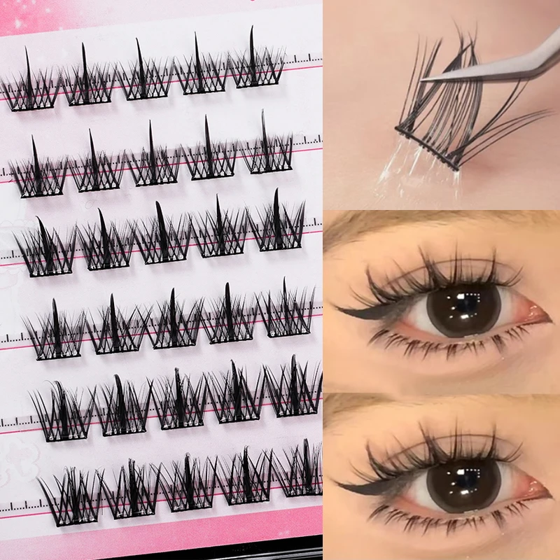 Individual Eyelashes DIY Eyelash Clusters Natural Soft Fake Eyelashes Extension Self-adhesive Manga Lash Daily Eyelashes Makeup