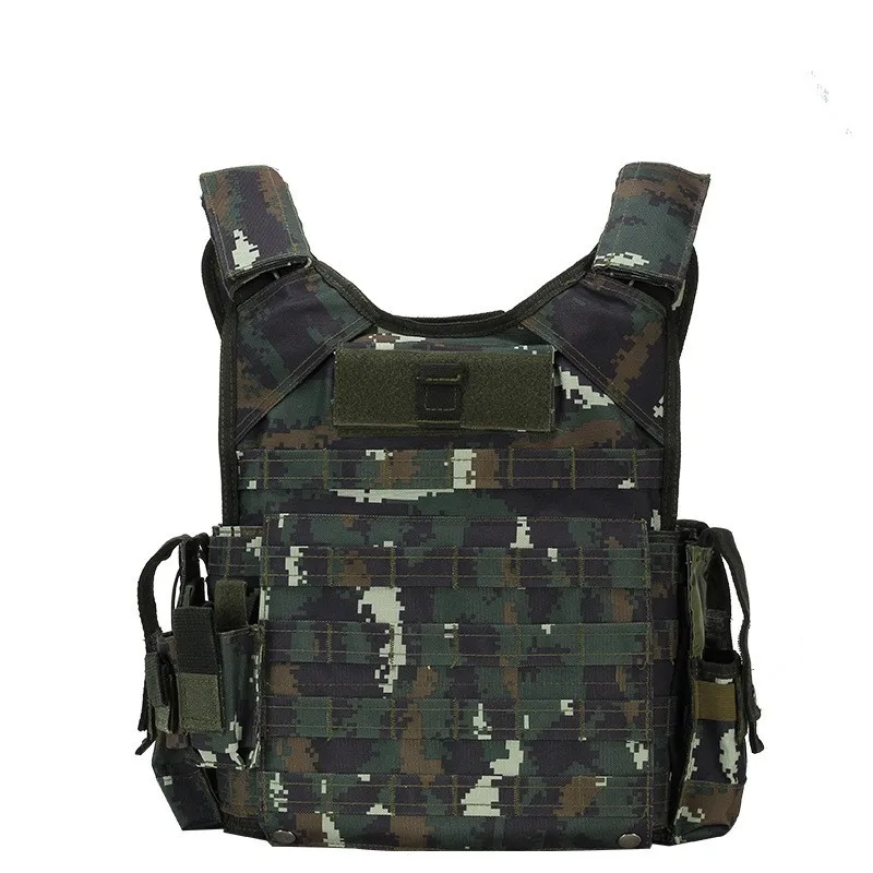 Imagem -03 - Tático Militar Camo Wear-resistant Colete Liberação Rápida Molle Placa Transportadora Caça cs Combate Airsoft Peso Treinamento Colete Novo