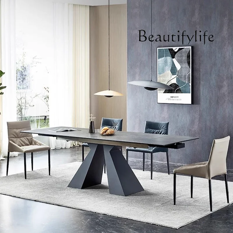

J Extendable Extending Dining Table Coffee Restaurant Kitchen Study Dining Table Modern Luxury Service Mesa Living Room Furnitur
