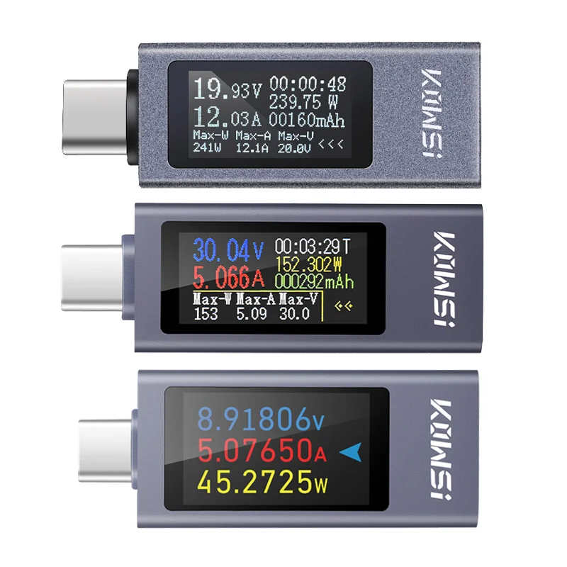 Type-C Multifunctioneel digitaal display DC-spanning Ampèremeter Power Meter DC 4-30V 12A Voltmeter Ampèremeter Oplader Capaciteitstester