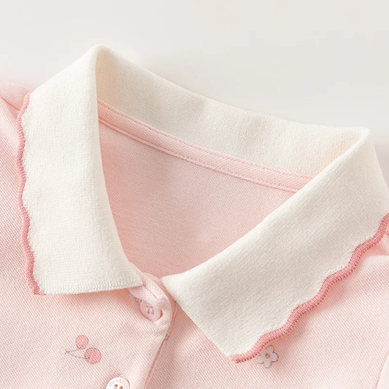 Dave Bella Polo Princess Dress for Girls Baby Children 2024 New Summer Knit Sweet Cute Gentle Print Fashion Casual DB 2241034
