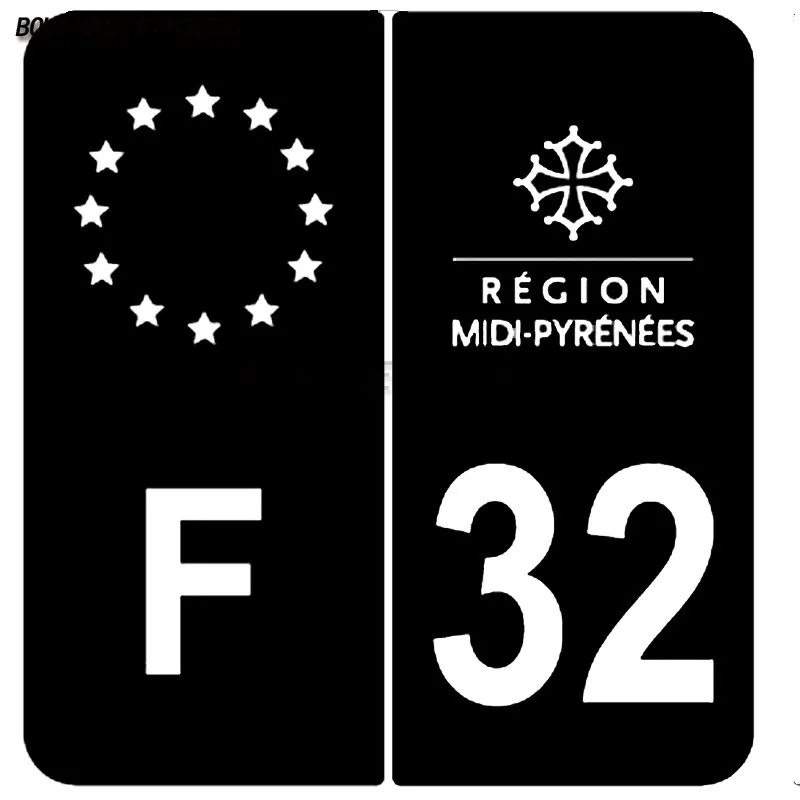 2Pcs License Plate Stickers Department F+32 Automotive Parts Racing Motorcycle Truck Waterproof PVC Stickers