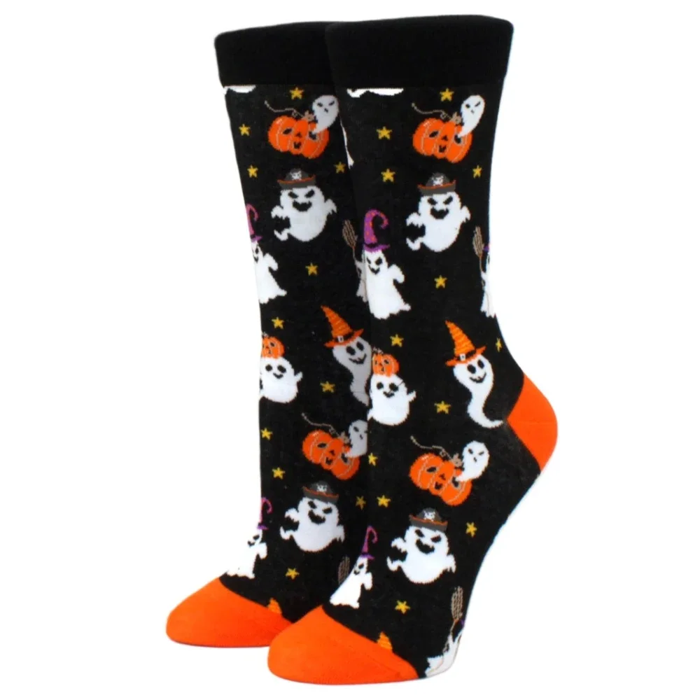 New Hot Sale Halloween Women Harajuku Socks Funny Skeleton Alien Girl Socks Pumpkin Socks Monster Socks Bat Crew Socks