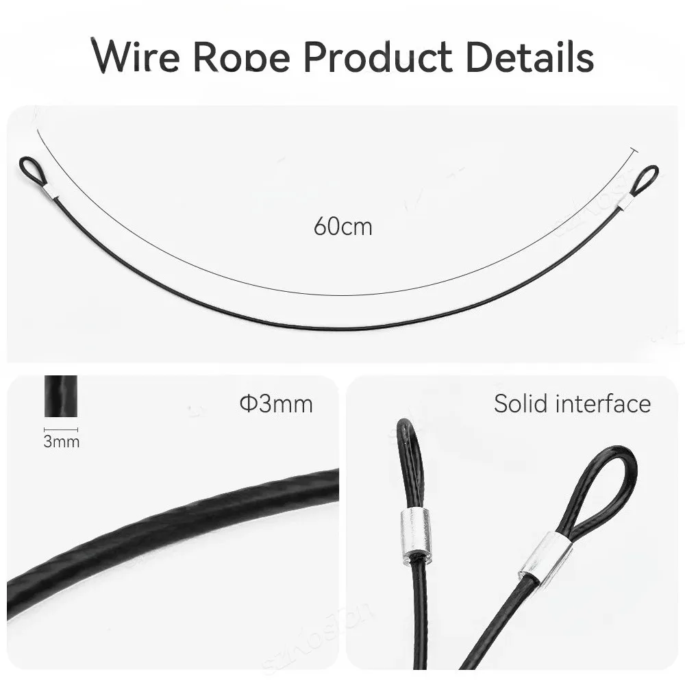 Anti-Lost Wire Rope Lanyard Anti-Drop Strap for GoPro Insta360 X5 X4 X3 DJI Action Pocket 3 Camera Safety Accessory