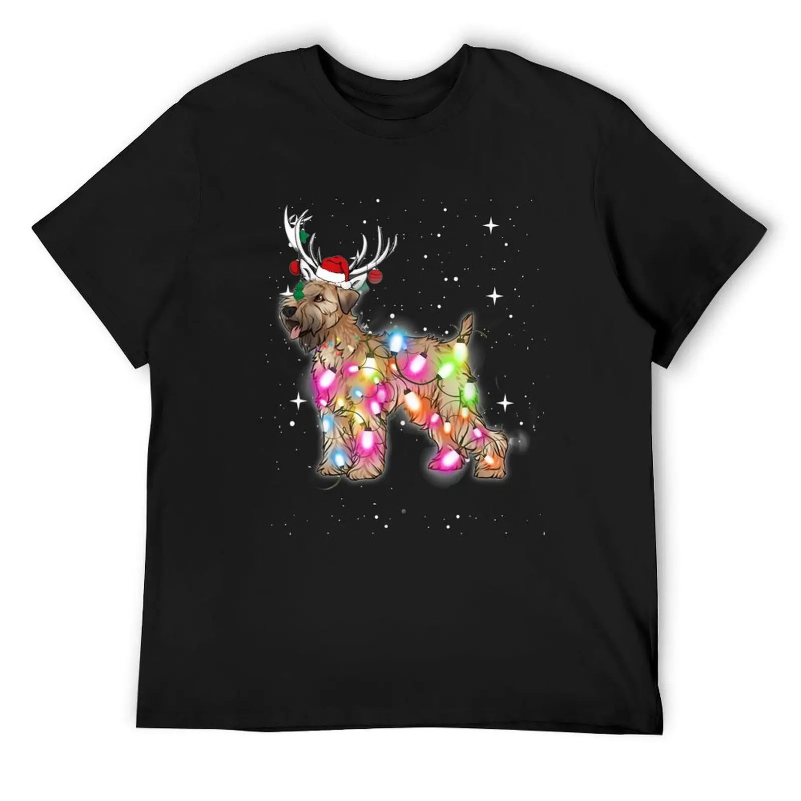 Christmas Lights Soft Coated Wheaten Terrier Dog T-Shirt customs oversizeds aesthetic clothes mens t shirts casual stylish