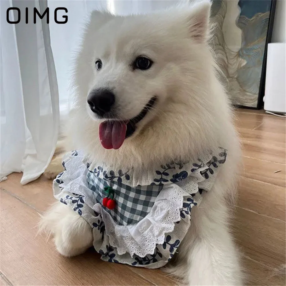 

OIMG Handmade Pet Summer Bibs Small Scarf Small Medium Large Dogs Cute Style Dog BibsTowel Samoyed Golden Retriever Scarf