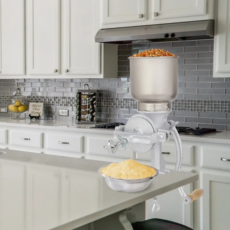 

Ручная шлифовальная машина для зерна с вилкой США, серебряная ручная шлифовальная машина из нержавеющей стали для зерна, специй, домашний кухонный шлифовальный инструмент