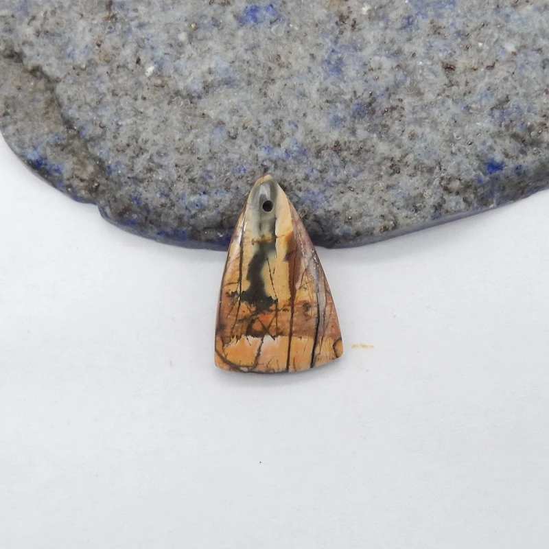 

Многоцветный треугольный кулон из яшмы Пикассо, натуральный камень, с отверстием спереди, 24x16x3 мм, 1.9 г, для изготовления ювелирных изделий