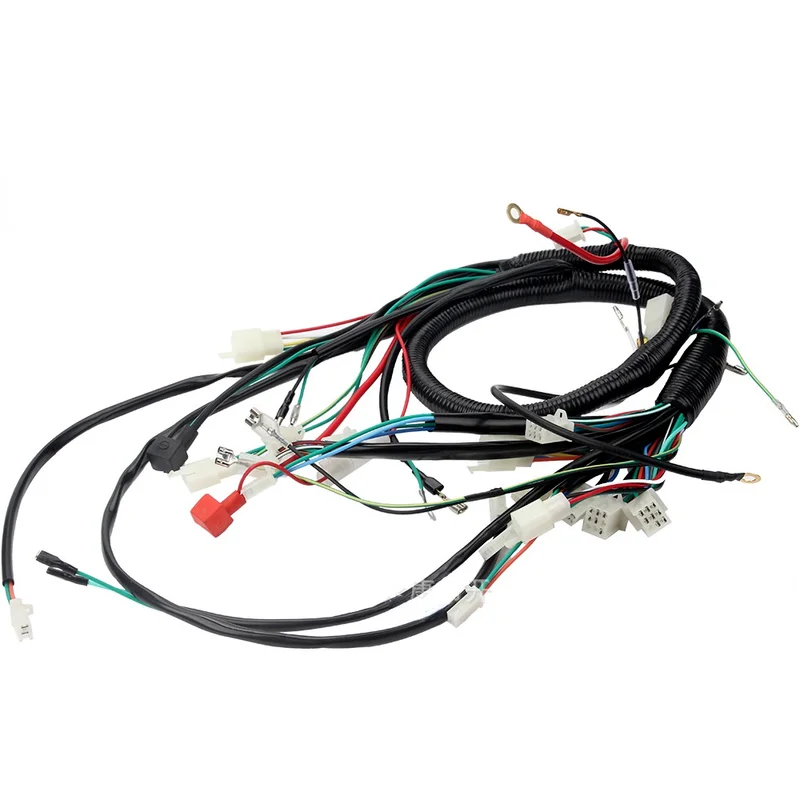 Chicote de fiação completa para partida elétrica de motocicleta, adequado para 150cc 200cc 250cc atv pit quad bike buggy go kart