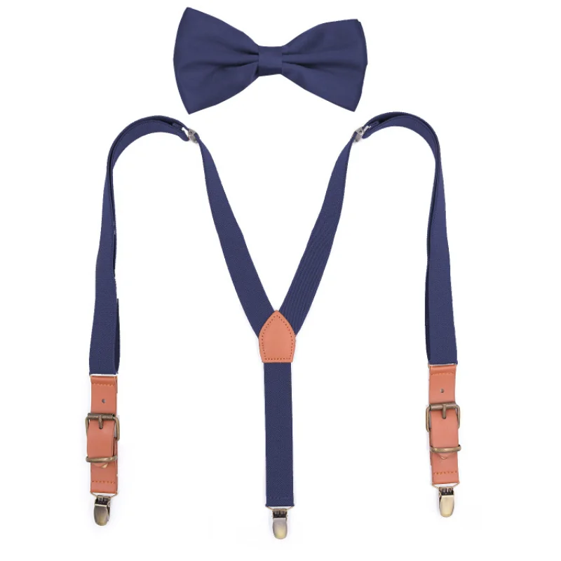 Elastic Retro Men Women Suspenders 3 Clip Strap Braces for Trousers Pu Leather Suspenders 2.5x115cm Y Style Suspenders braces