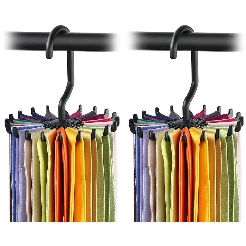 Rotating Hook Holder Rack Storage Hanger Tie Belt Hanger Space Saver Rotate Scarf Holder Closet Organization Organizador Armario