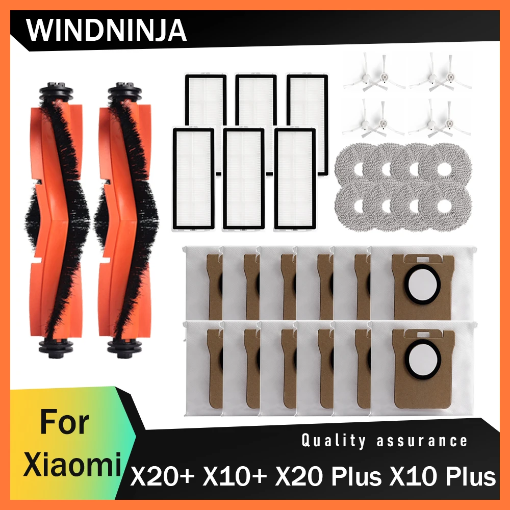 

Replacement Accessory For Xiaomi X20+ X10+ X20 Plus X10 Plus Robot Vacuum Roller Side Brush Hepa Filter Mop Cloth Dust Bag Part