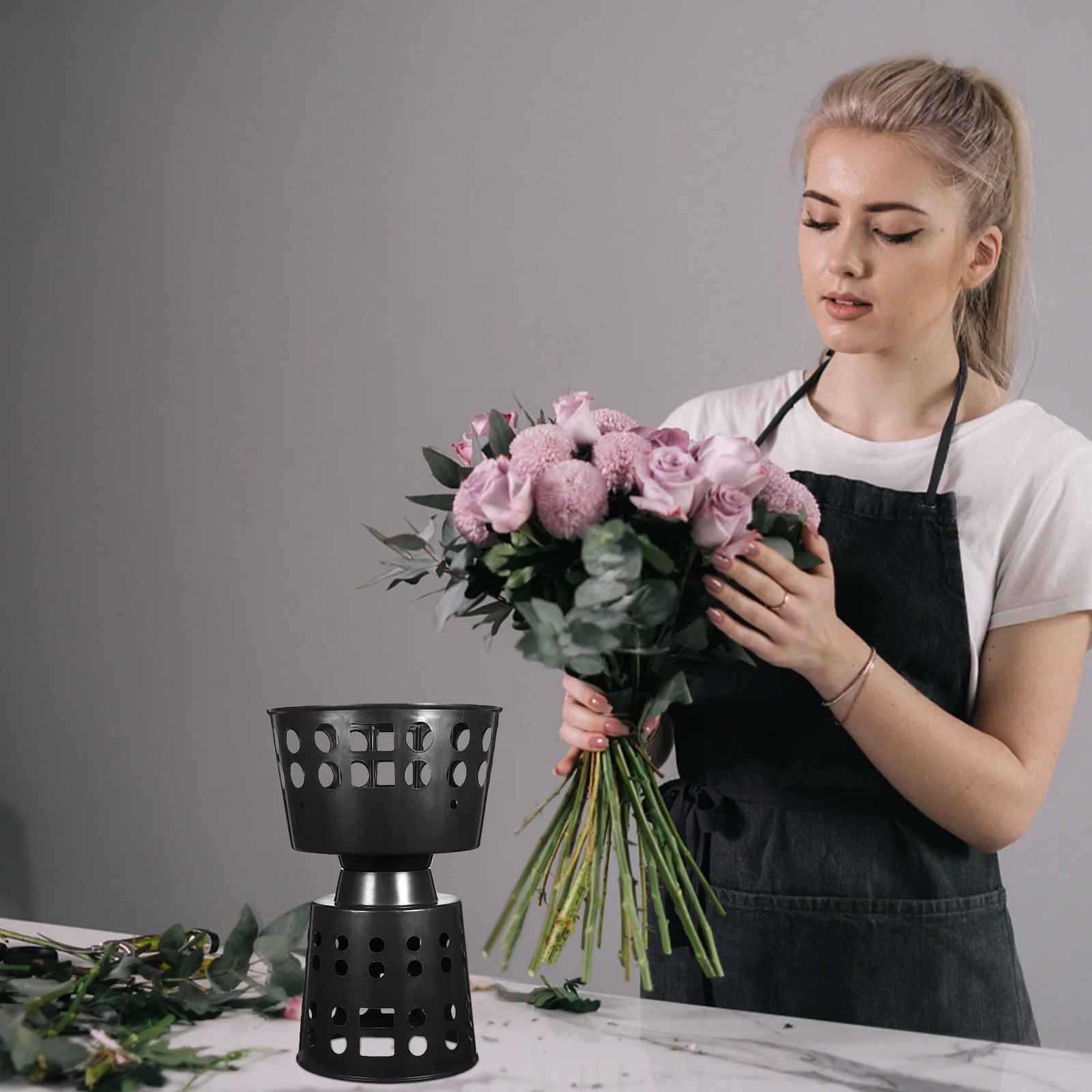 

4Pcs Flower Arrangement Base Plastic Floral Fixing Holder Wedding Party Bouquet Packaging Material Flower Shop Supplies DIY