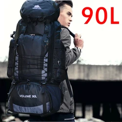 90L Travel Bag Camping Backpack Hiking Climbing Bags Mountaineering Large Capacity Sport Bag Outdoor Men Luggage Rucksack Molle