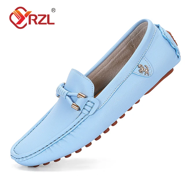 YRZL Loafers Men Handmade PU Leather Loafers for Men Casual Driving Flats Shoes Comfortable Slip-on Moccasins Men Loafer Shoes