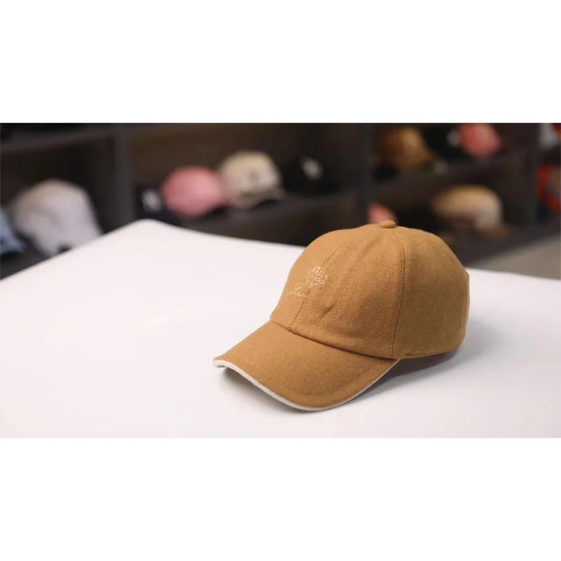 Loro Pi**a Autumn and winter models cashmere outdoor duck tongue cap new spring and fall cap fashion leisure embroidery breathab