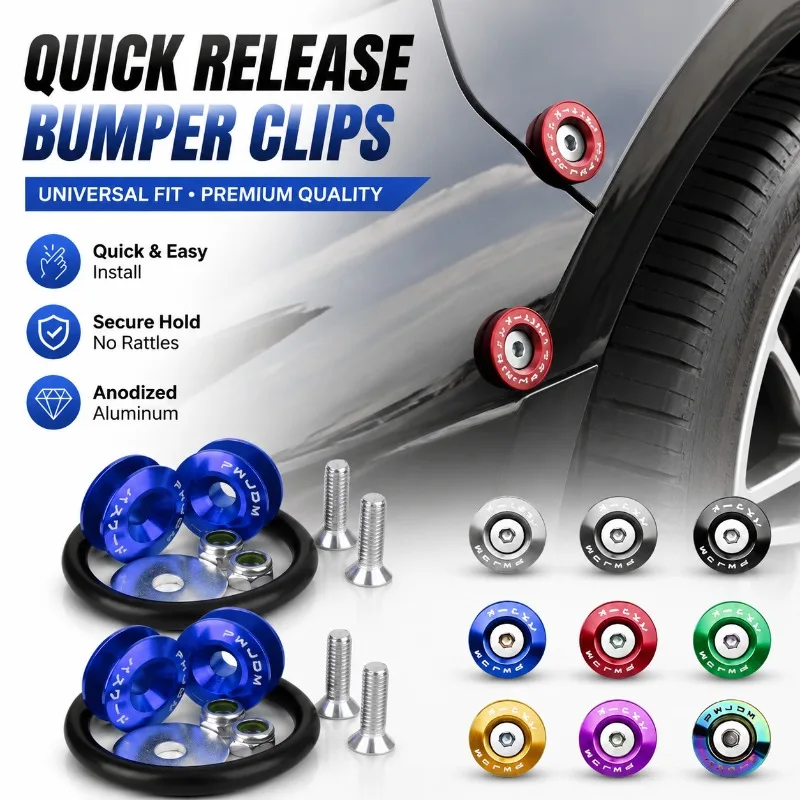 Auto Bumper Reinforcement Washer Screw Set Color‑coded Spacer Fastener with Body‑kit Pull Brace Rod Durable Modification
