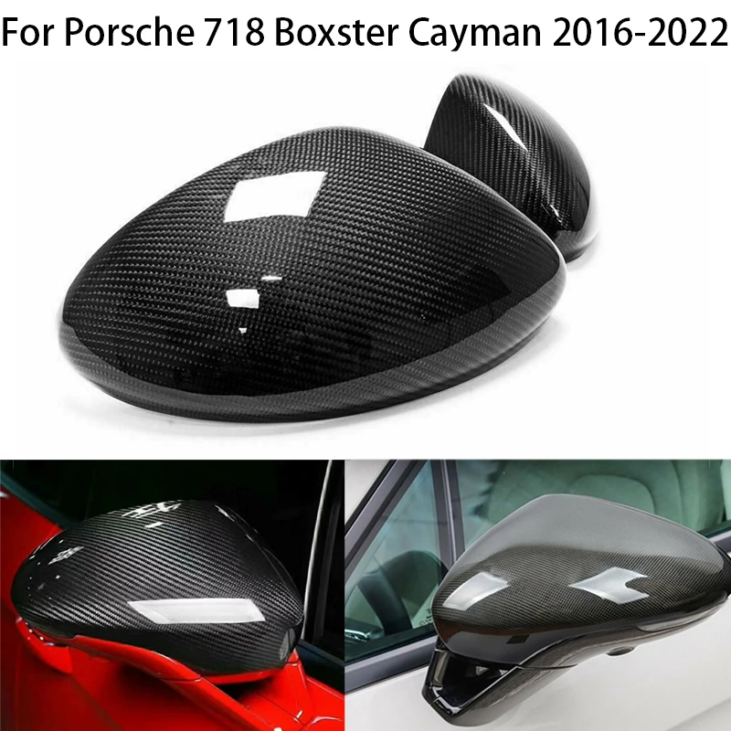 

For Porsche 718 Boxster Cayman 2016 2017 2018 2019 Carbon Fiber Car Side Mirror Cover automobiles parts accessories