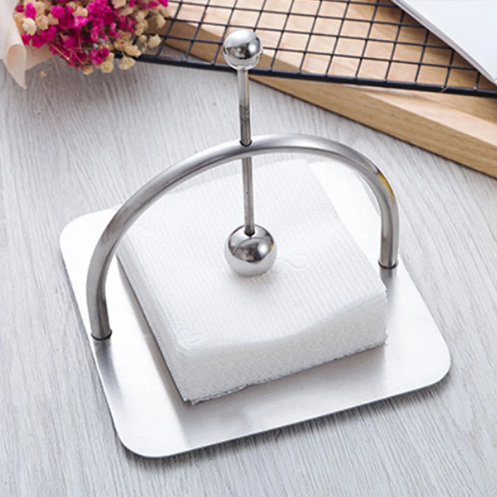

Stainless Steel Flat Napkin Holder Simple Design Tissue Stand Weighted Arm Paper Napkin Holder Kitchen Outdoor Dining
