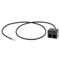 Telephone RJ9 Male to 2 Female 4P4 Adapter Splitter Extension Cable (25cm/08ft)