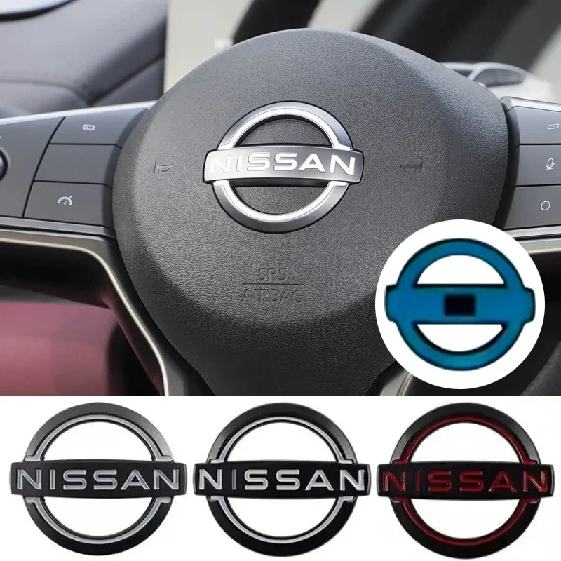 for Nissan New Car Steering Wheel Logo Sticker Emblem Cover Qashaqai Note Teana Qashqai X-Trail T32 Juke Murano Altima Tiida J32